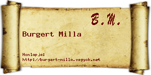 Burgert Milla névjegykártya